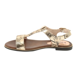 M.Daszyński Noviny se zlatými sandály Daszyński MR1583-7 černá žlutá 3