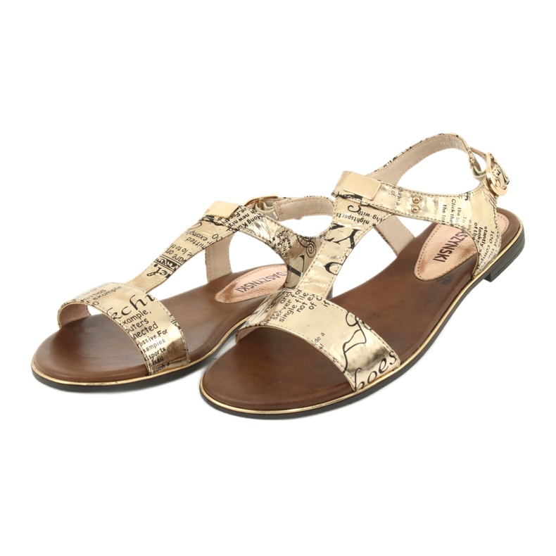 M.Daszyński Noviny se zlatými sandály Daszyński MR1583-7 černá žlutá 4