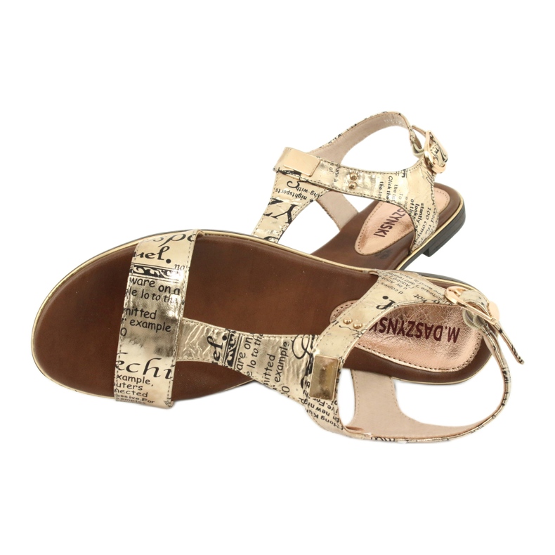 M.Daszyński Noviny se zlatými sandály Daszyński MR1583-7 černá žlutá 5