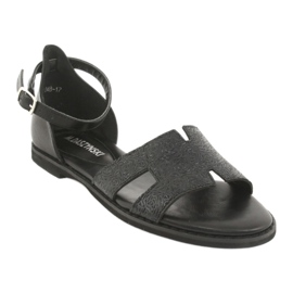 M.Daszyński Černé sandály na podpatku Daszyński MR1848-17 černá 1 M.Daszyński Černé sandály na podpatku Daszyński MR1848-17 černá 1