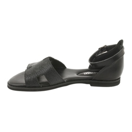 M.Daszyński Černé sandály na podpatku Daszyński MR1848-17 černá 2 M.Daszyński Černé sandály na podpatku Daszyński MR1848-17 černá 2