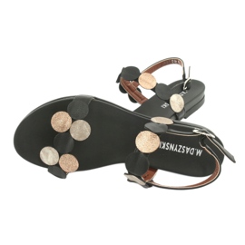 M.Daszyński Černé sandály se zlatými prsteny Daszyński MR1958-1 černá žlutá 4 M.Daszyński Černé sandály se zlatými prsteny Daszyński MR1958-1 černá žlutá 4