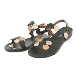 M.Daszyński Černé sandály se zlatými prsteny Daszyński MR1958-1 černá žlutá 3 M.Daszyński Černé sandály se zlatými prsteny Daszyński MR1958-1 černá žlutá 3