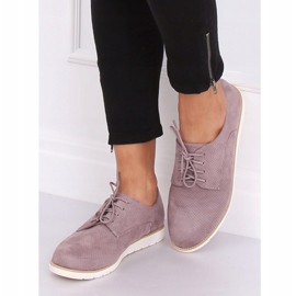 Fialové šněrované dámské mokasíny T297 Purple fialová 2
