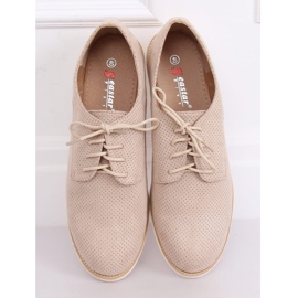 Dámské béžové šněrovací mokasíny T297 Beige béžový 1