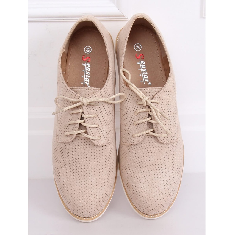 Dámské béžové šněrovací mokasíny T297 Beige béžový 1