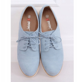 Dámské modře šněrované mokasíny T297 Blue modrý 1 Dámské modře šněrované mokasíny T297 Blue modrý 1