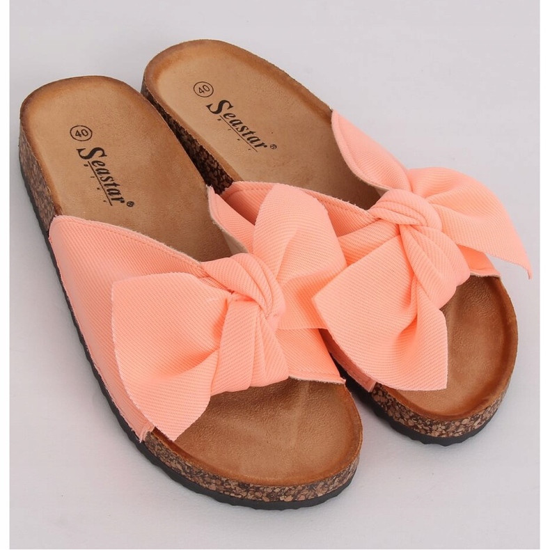 Růžové pantofle CK108 na korkové podrážce růžový 2