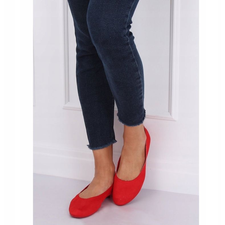 Měkké červené dámské balerínky NK17P Red 2 Měkké červené dámské balerínky NK17P Red 2