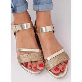 Zlaté dámské sandály D-118 Gold zlatý 1