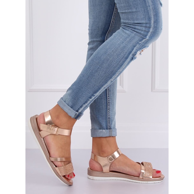 Dámské šampaňské sandály D-118 Champagne růžový 2