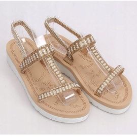 Dámské zlaté sandály HD-128 Gold zlatý 1