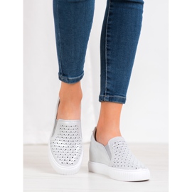 Filippo Kožené slipy na klínku šedá 2