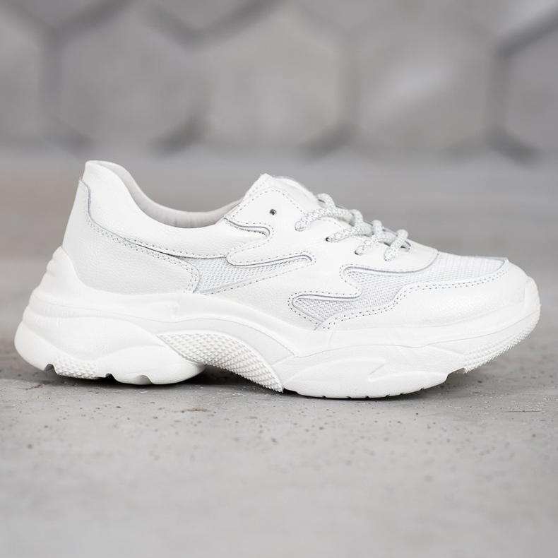 Filippo Kožené bílé tenisky bílý 2