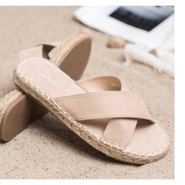 SHELOVET Pohodlné semišové pantofle béžový 1