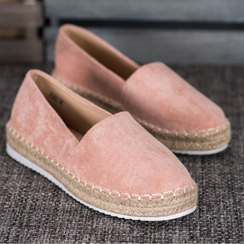 Small Swan Espadrilky z práškového semiše růžový 1