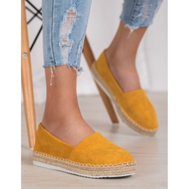 Small Swan Espadrilky ze žlutého semiše žluť 1