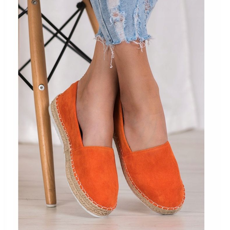 Small Swan Espadrilky z oranžového semiše pomerančový 2