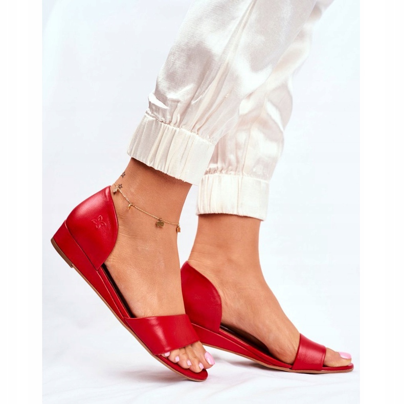 Dámské sandály Maciejka Leather Red 1971 Nomara červený 1