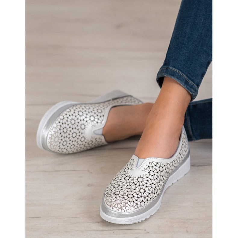 Filippo Kožené slipy s květinovým vzorem bílý žlutá 1