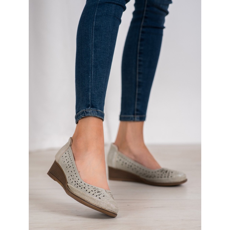 Filippo Kožená čerpadla se třpytkami hnědý 1