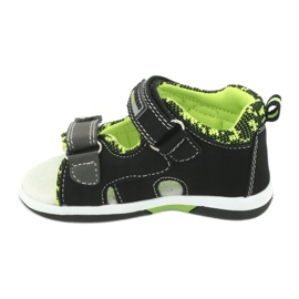 American Club Boys Sandals Leather Insert DR15/20 Black and Green černá 2