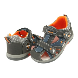 Chlapecké sandály se suchým zipem American Club DR09 / 20 modrý oranžový šedá 2