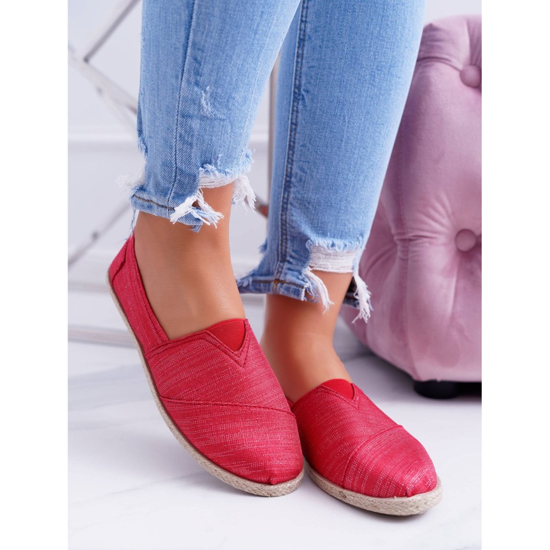 NEWS Dámské červené třpytivé espadrilky od Emmera červený 2