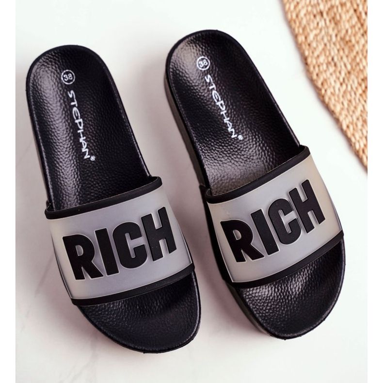 SEA Dámské černé pantofle na platformě černá 1