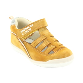 Chlapecké sandály na suchý zip American Club GC12/20, žluté žlutá 1