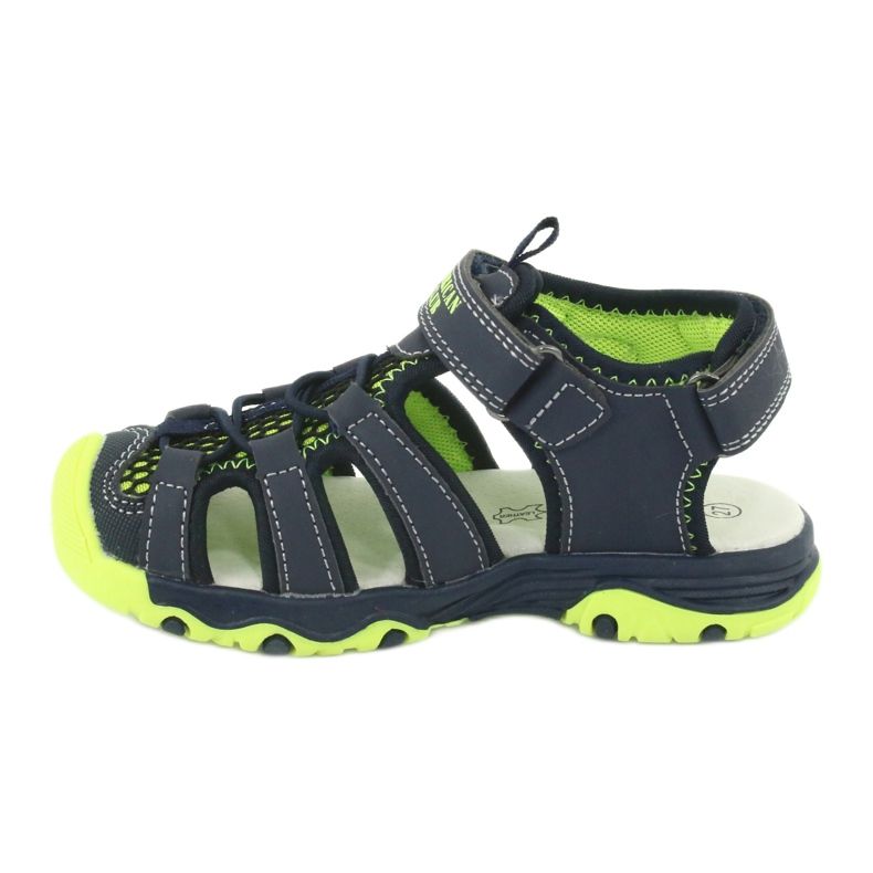 Kožené sandály American Club XD06 / 20 navy blue námořnická modř zelený 1