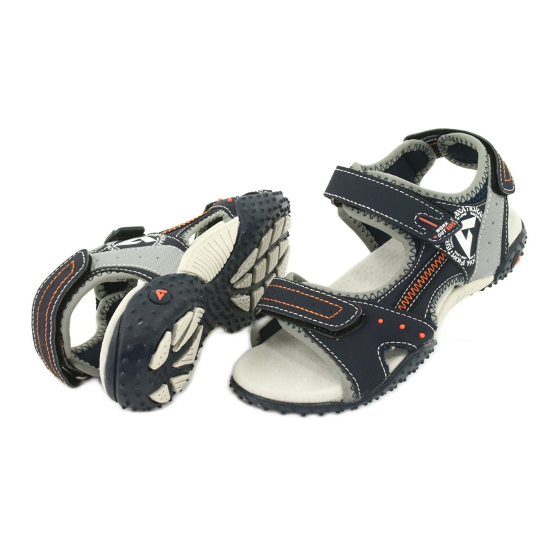 Sandály Sports Sports Leather Insert American Club RL19/19 Navy/Grey pomerančový 3