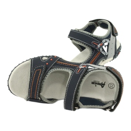 Sandály Sports Sports Leather Insert American Club RL19/19 Navy/Grey oranžový 4