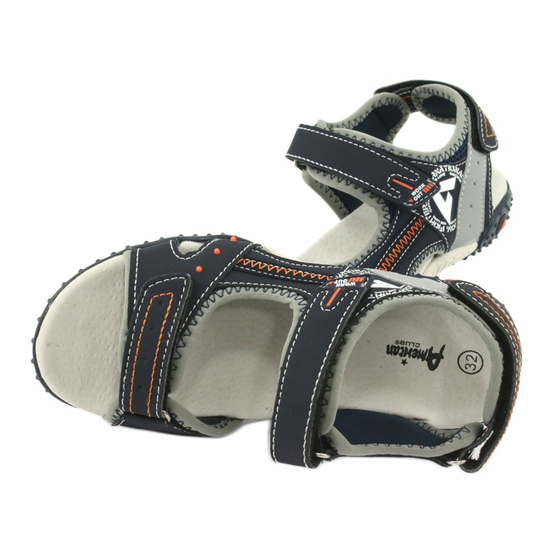 Sandály Sports Sports Leather Insert American Club RL19/19 Navy/Grey oranžový 4