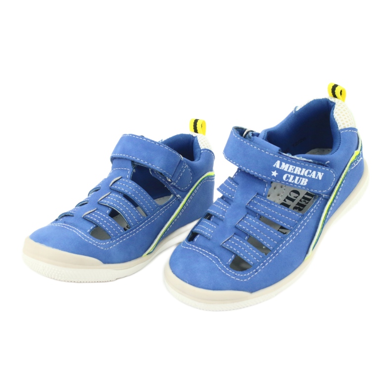 American Club Boys Sandals Leather Insert GC12/20 Blue modrý 2