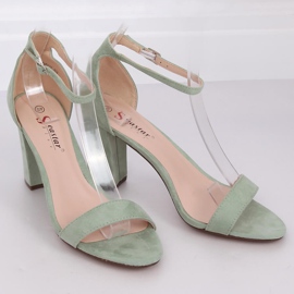 Sandály na vysokém podpatku celadon CD59P Green zelený 1