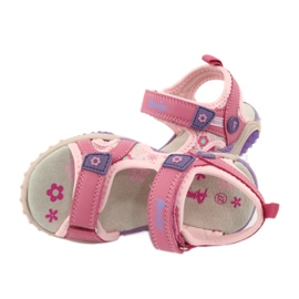 Dívčí sandály American Club HL17 / 19 fialový růžový 4