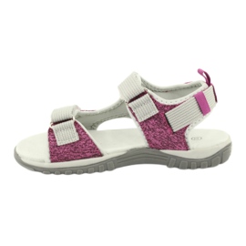 American Club Dívčí sandály s koženou insert RL25/20 Pink/Grey růžový 1