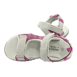 American Club Dívčí sandály s koženou insert RL25/20 Pink/Grey růžový 4
