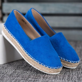 Small Swan Espadrilky z modrého semiše modrý 1
