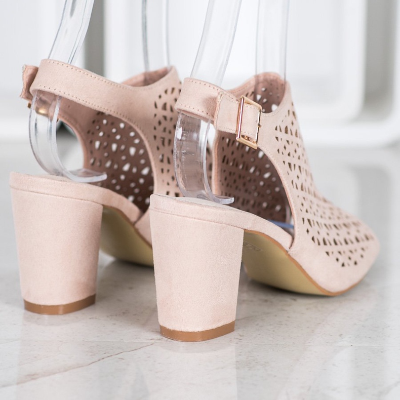 Goodin Prolamované sandály se semišem hnědý 1