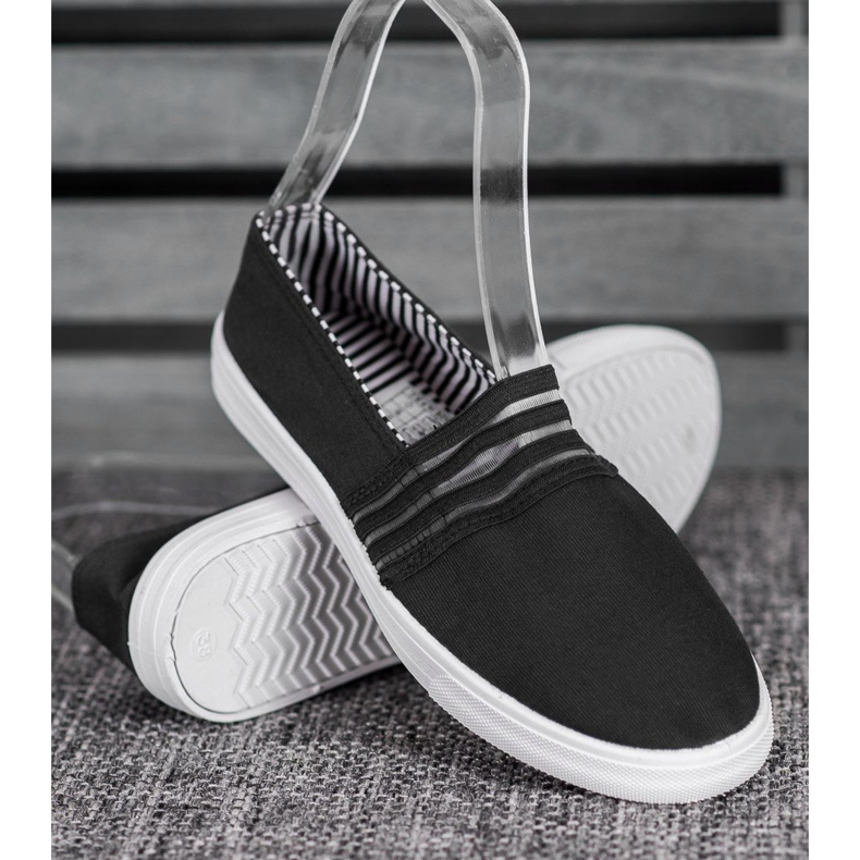 SHELOVET Pohodlné nazouvací tenisky černá 2