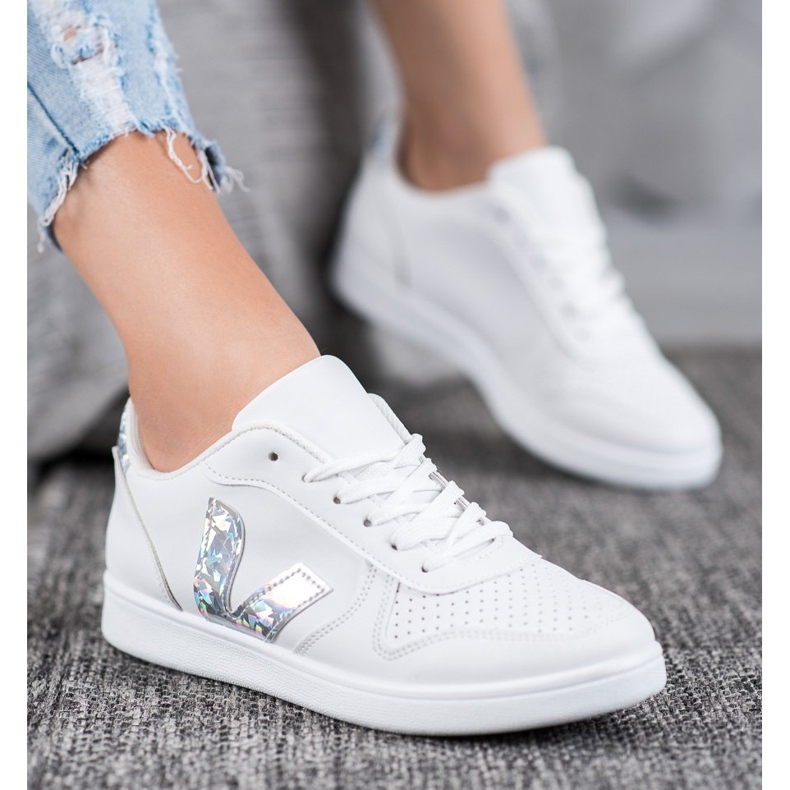 SHELOVET Bílé boty s vložkami Holo bílý 1