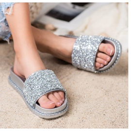 Pantofle na platformě VINCEZA šedá 1