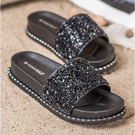 Pantofle na platformě VINCEZA černý 1