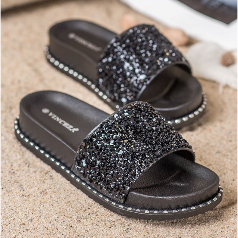 Pantofle na platformě VINCEZA černý 1