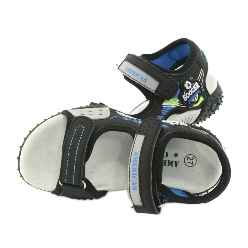 American Club Sandály Kožená vložka HL21/20 Černá/modrá 4