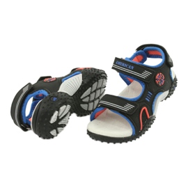 American Club Americké kožené sandály HL20/20, černo/modré černá 3