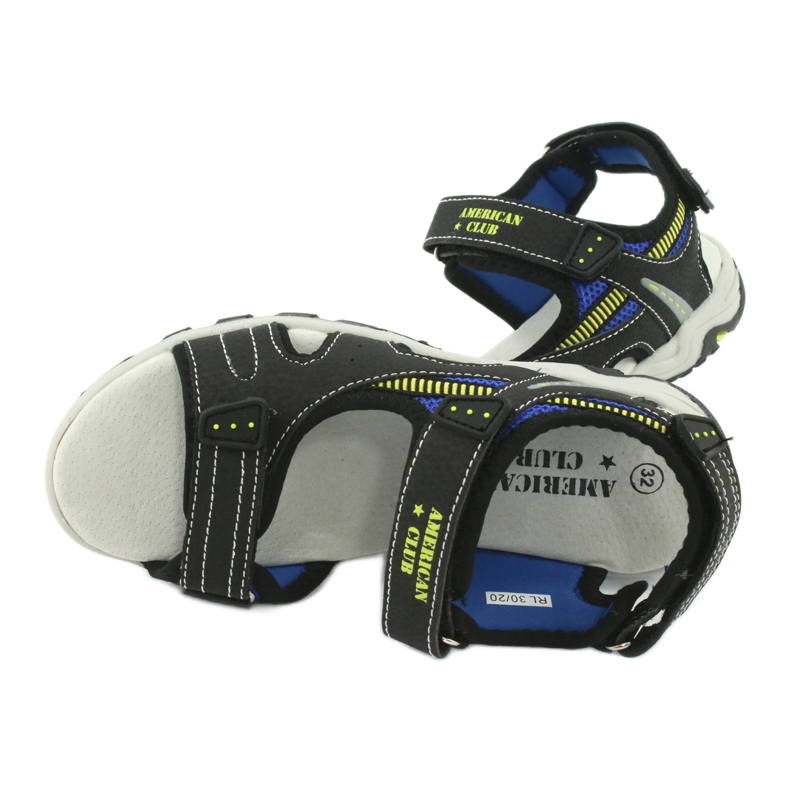 American Club Boys 'Sports Sandals Leather Insert RL30/20 Black černá 4