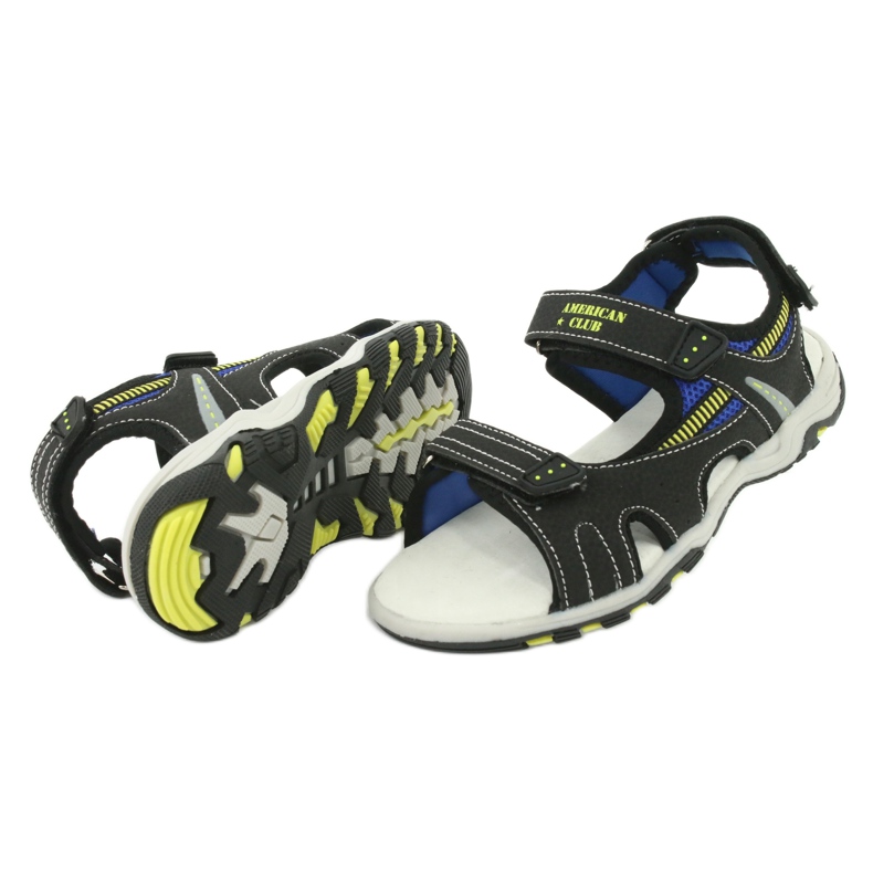 American Club Boys 'Sports Sandals Leather Insert RL30/20 Black černá 3